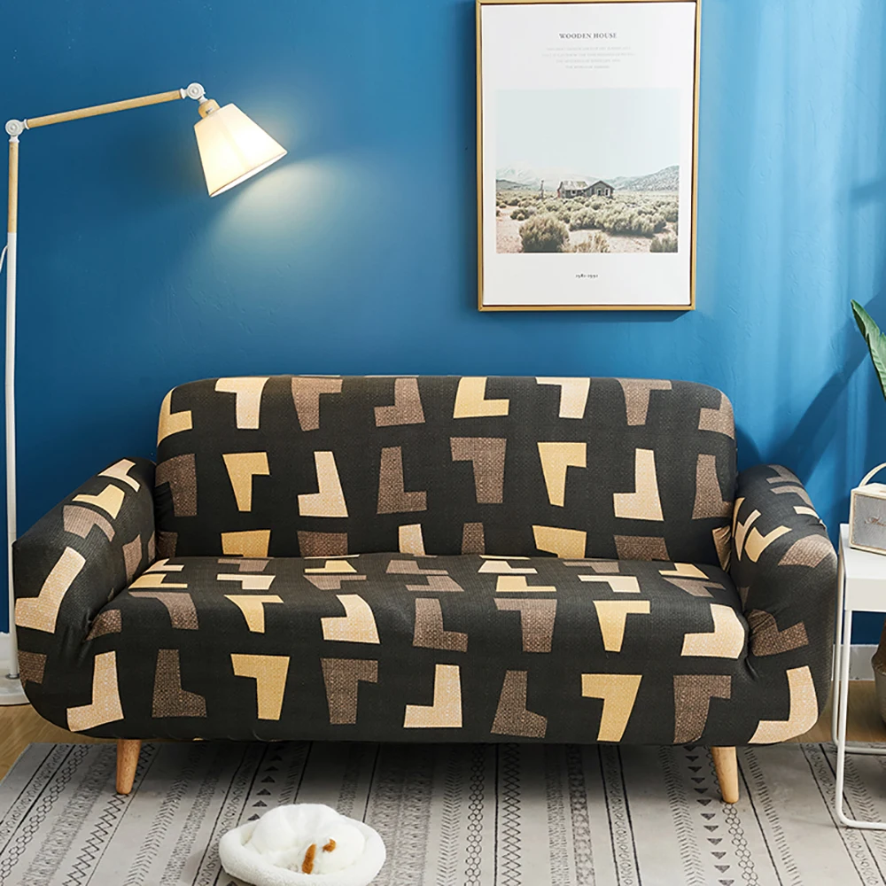 Постельное белье коричневый Чехол для дивана гибкий эластичный прочный Ретро