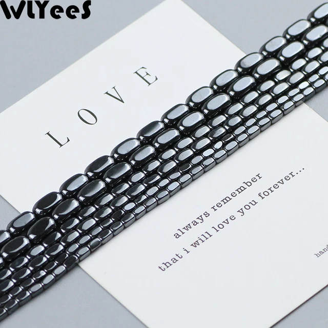 WLYeeS Fillet Rectangle Natural Black Hematite Stone Beads: Enhancing the Beauty of DIY Jewelry