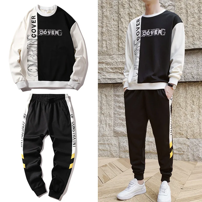 

2019 New Style Sports Set Men Online Celebrity Casual Spring And Autumn Korean-style Trend Autumn Hip Hop Popular Brand Handsome