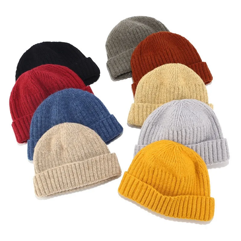 

MYZOPER 2019 New Solid Color Unisex Fashion Hip Hop Melon Hat Casual Tide Keep Warm Autumn Winter Beanie Knitted Hat