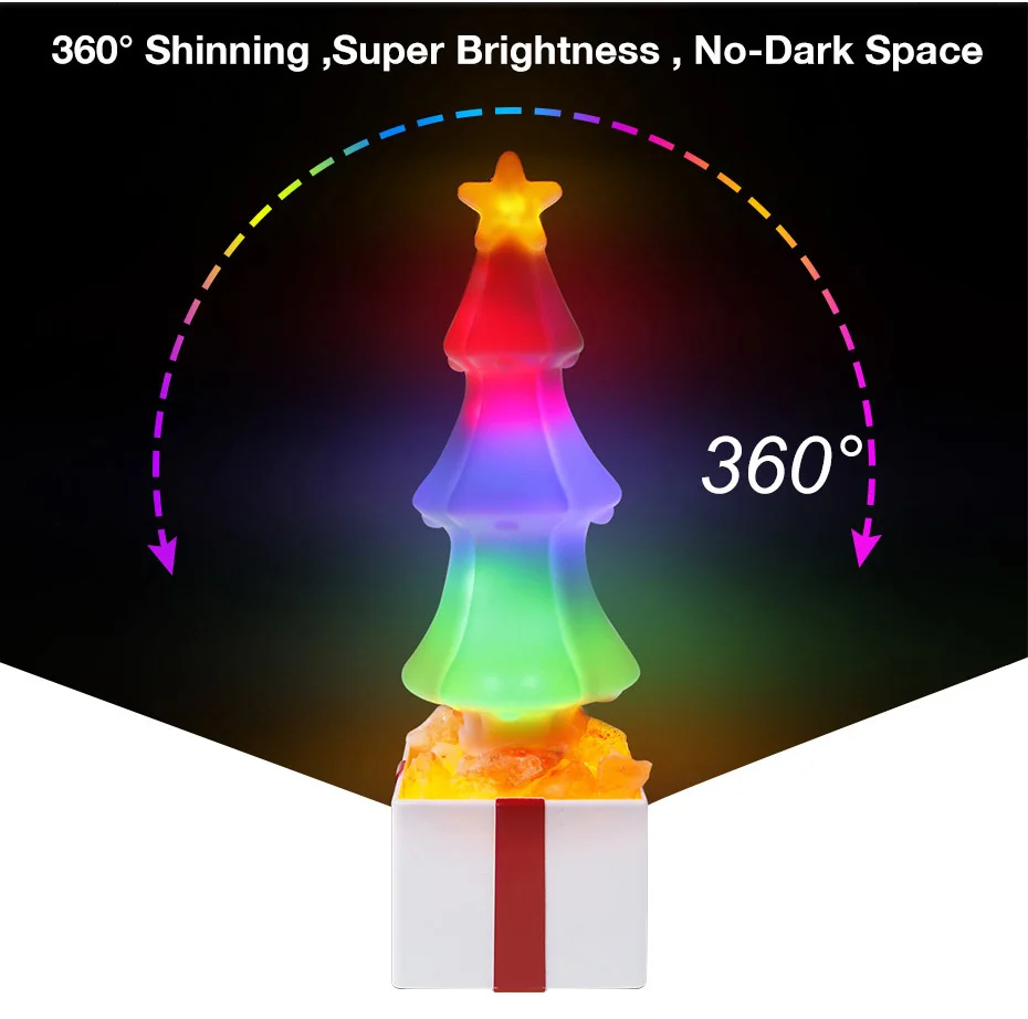 Ночник 3D Рождественская елка лампа подарок красочные блестящие украшения E27 USB порт 3 Вт энергосберегающие SMD 2835 праздничное освещение
