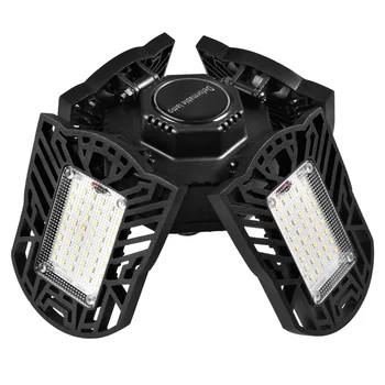 

LED Garage Light Deformable Ceiling Light For Home Warehouse Workshop Folding Four-Leaf Deformation Lamp Industrial Lighting