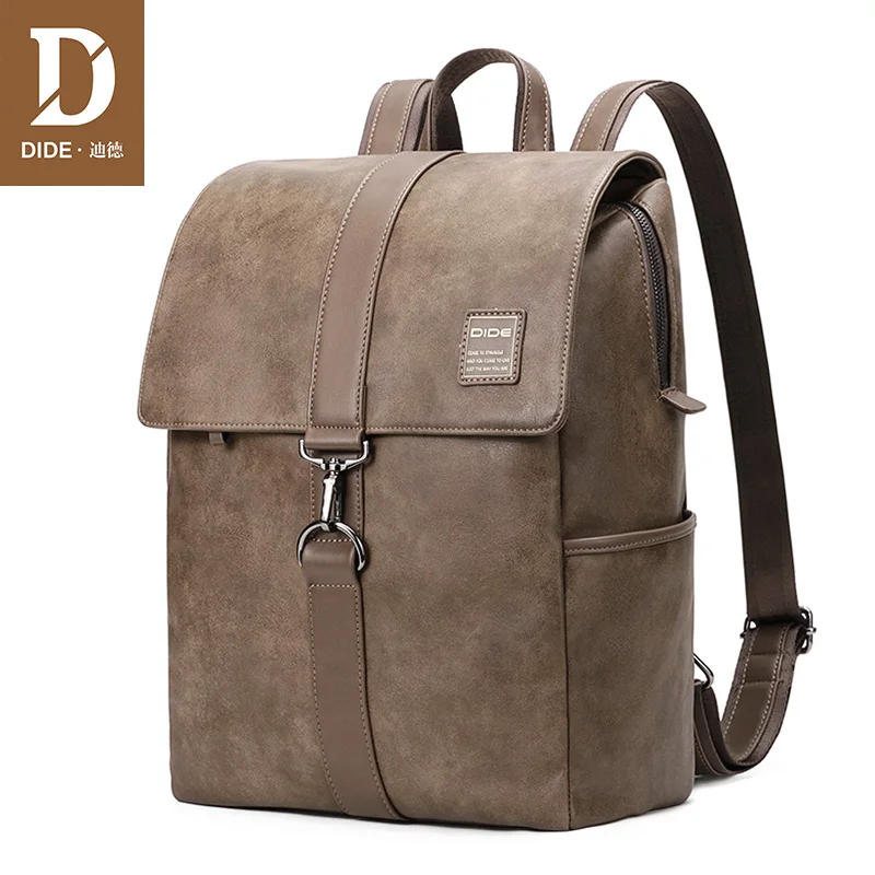 Бренд DIDE, винтажные мужские рюкзаки, школьные сумки для подростков мальчиков, Большой Вместительный рюкзак для ноутбука, модный мужской рюкзак, высокое качество - Цвет: Хаки