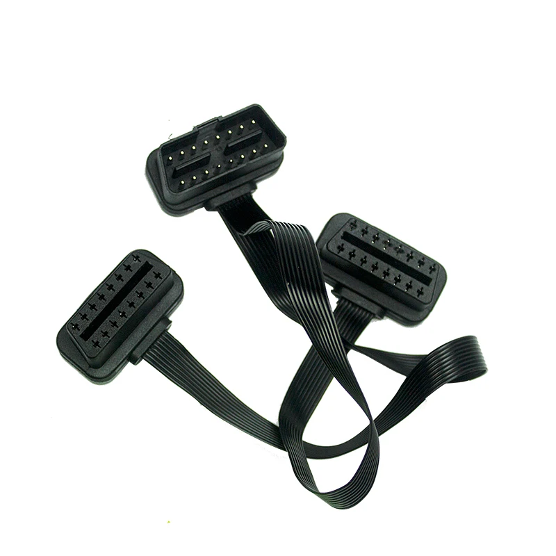 10 шт. 16Pin OBD2 кабель удлинитель для двух женщин OBDII OBD 2 Кабельный разъем 16 контактный кабель OBD 2 адаптер M до 2F Y сплиттер