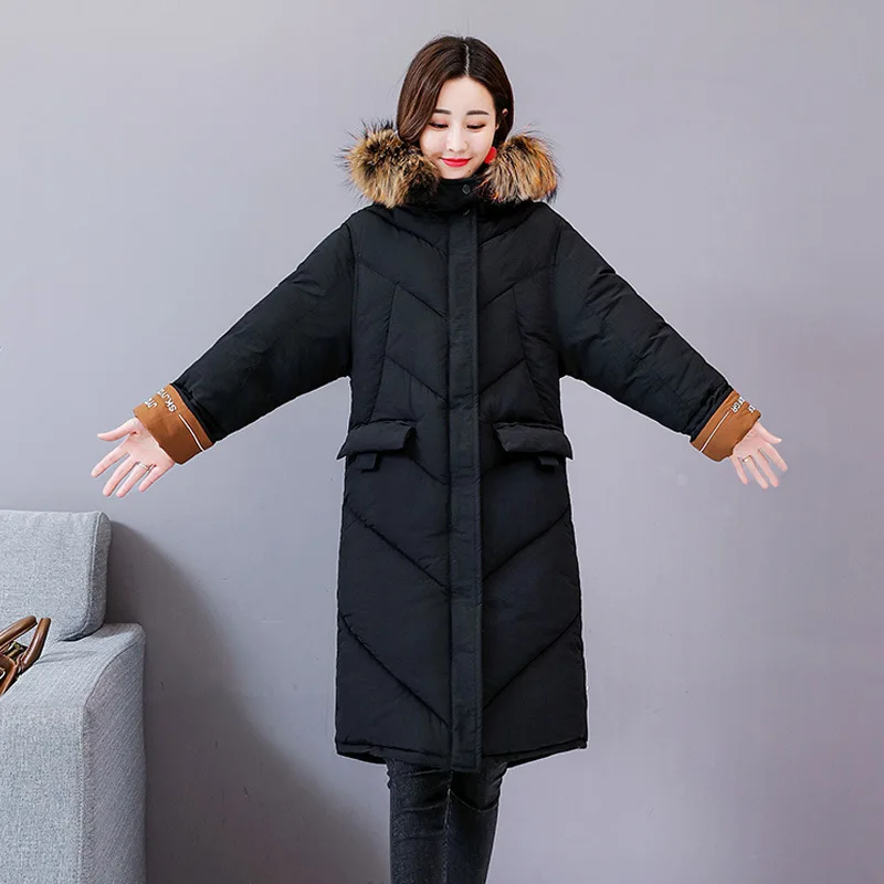 

INS down Jacket Cotton-padded Clothes Women's Mid-length 2018 Winter New Style Korean-style Loose-Fit BF down Coat Cotton-padded