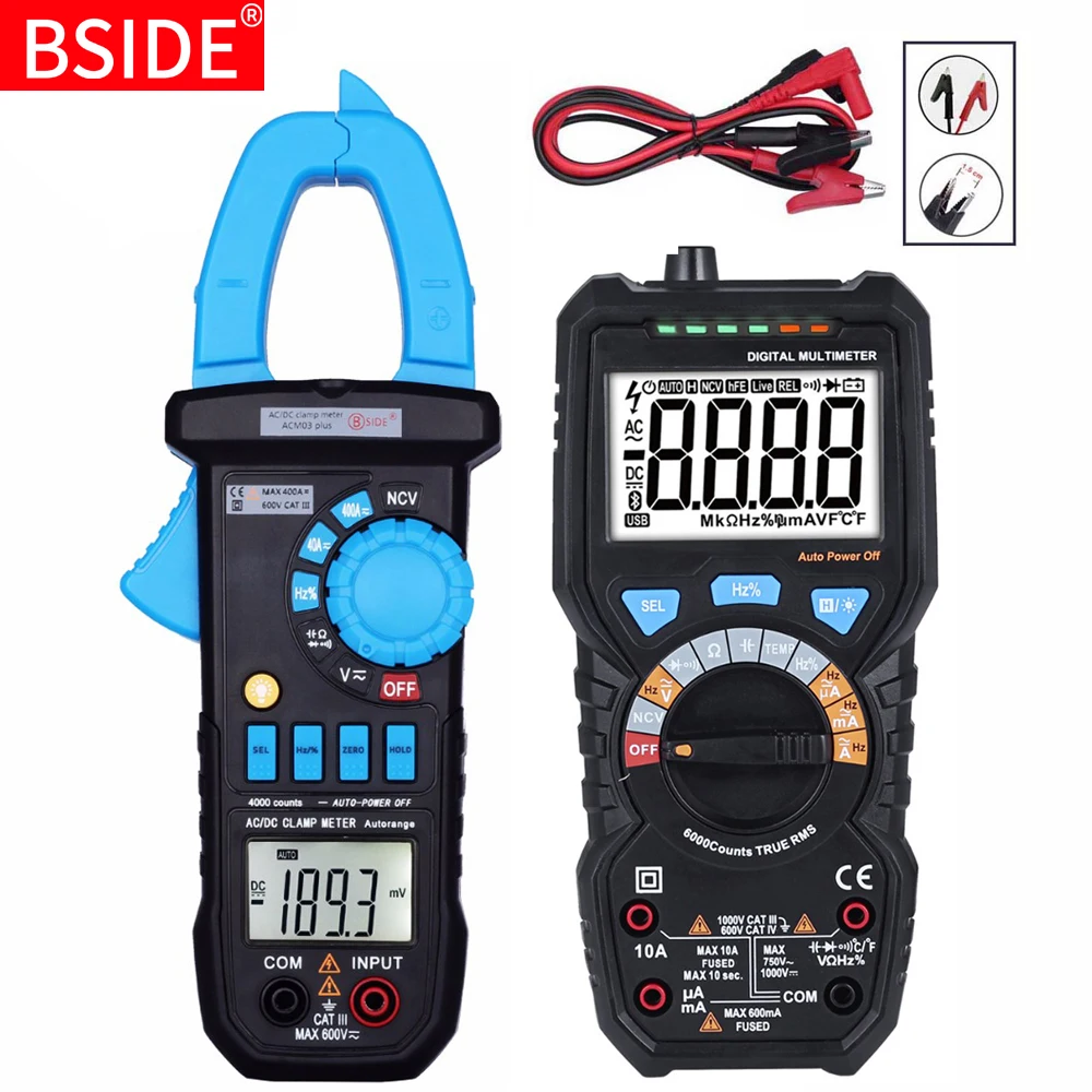 Ampere do Carro Bside Digital Braçadeira Medidor ac Corrente 400a Amperímetro Tensão Tester Multímetro hz Capacitância Ncv Ohm Teste dc Mod. 170681