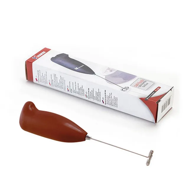 Milk Frother Handheld Mixer Foamer Coffee Maker Egg Beater Chocolate/Cappuccino Stirrer Mini Portable Blender Kitchen Whisk Tool Brown