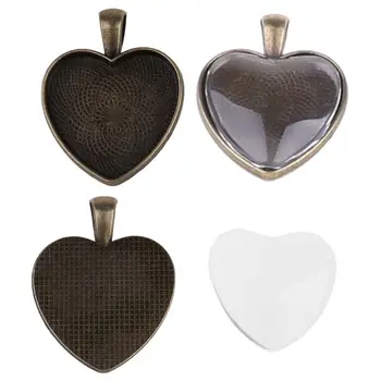 

60Pcs Photo Bezel Pendant Tray 5 Shapes Glass Cabochon Settings Jewelry Making 83XF