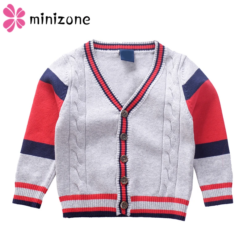 

Children Sweater Christmas Single Breasted Boys Sweaters V-Neck Children Knitting Cardigan Striped Toddler Boy Clothes Sweaters