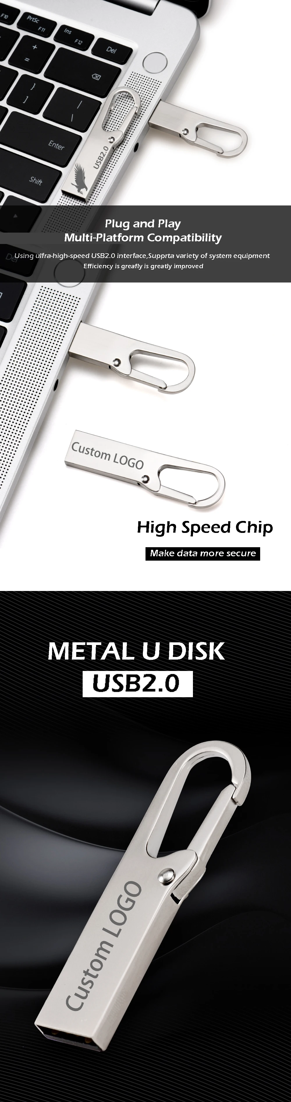 JASTER USB 2,0 металлический брелок usb флэш-накопитель 4 ГБ 8 ГБ 16 ГБ 32 ГБ 64 ГБ 128 ГБ Флешка карта памяти(более 10 шт. бесплатный логотип