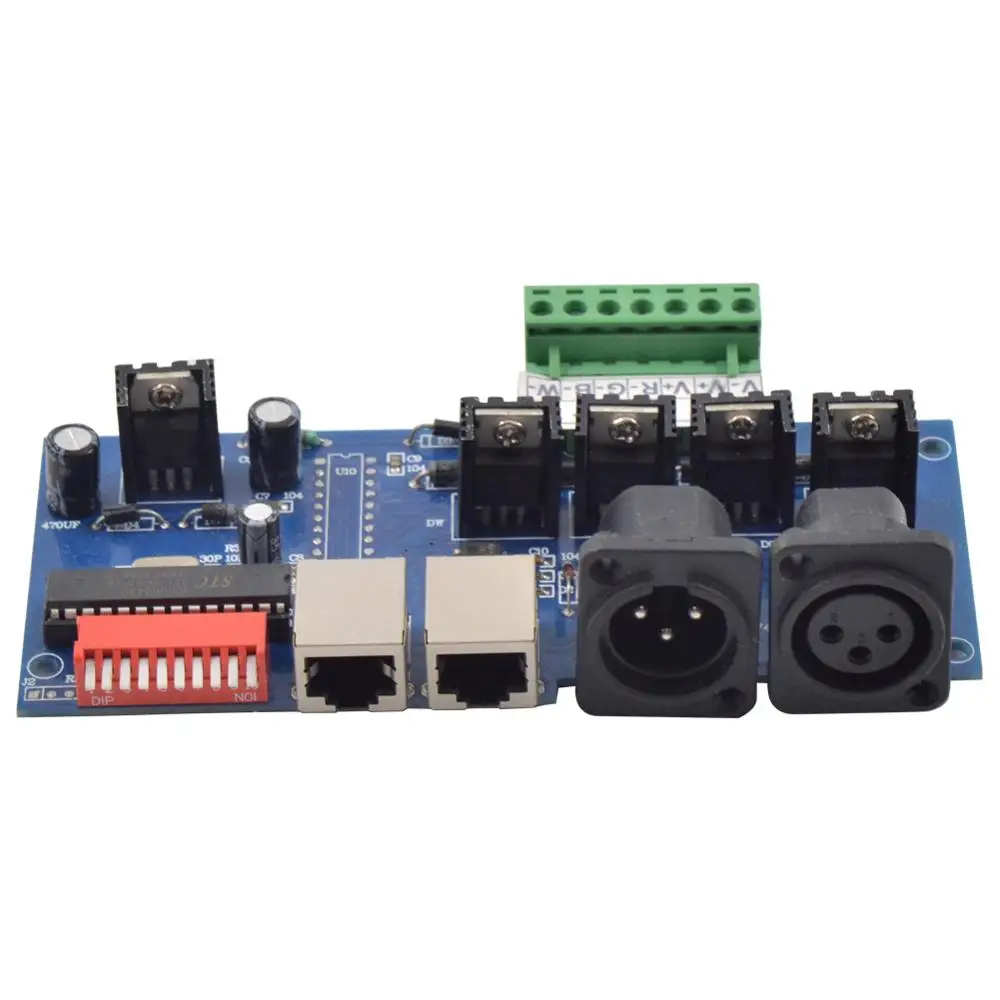 1 шт. DMX512 контроллер светодиодный DMX 512 декодер, RGB/RGBW 3CH/4CH DMX512 контроллер полосы DMX-NET-K-3CH-BAN/DMX-NET-K-4CH-BAN
