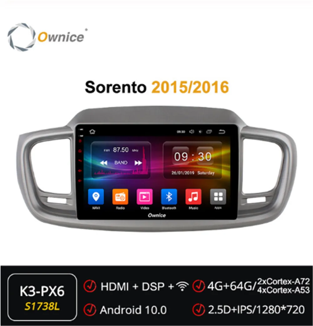 Android 10 0 Octa Core 1 &quotOwnice автомобильный DVD-плеер k3 для Kia Sorento 2015 2016 4G LTE SPDIF радио GPS