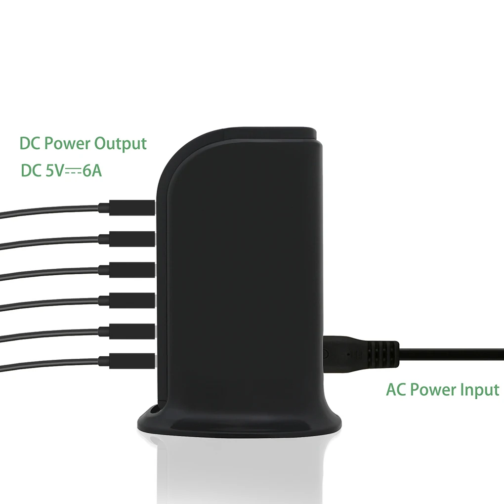 30 Вт мульти 6 порт USB зарядное устройство 6A быстрая зарядная станция Настольный дорожный концентратор разъемы удлинитель Разъем Platooninsert