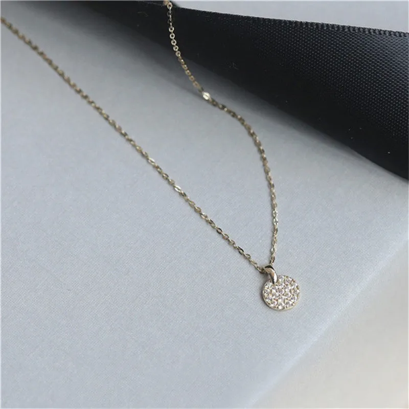 925 Sterling Silver French Simple Pavé Crystal Brand Pendant Clavicle Chain Necklace Women Classic Plating 14k Gold Jewelry Gift - Image 4