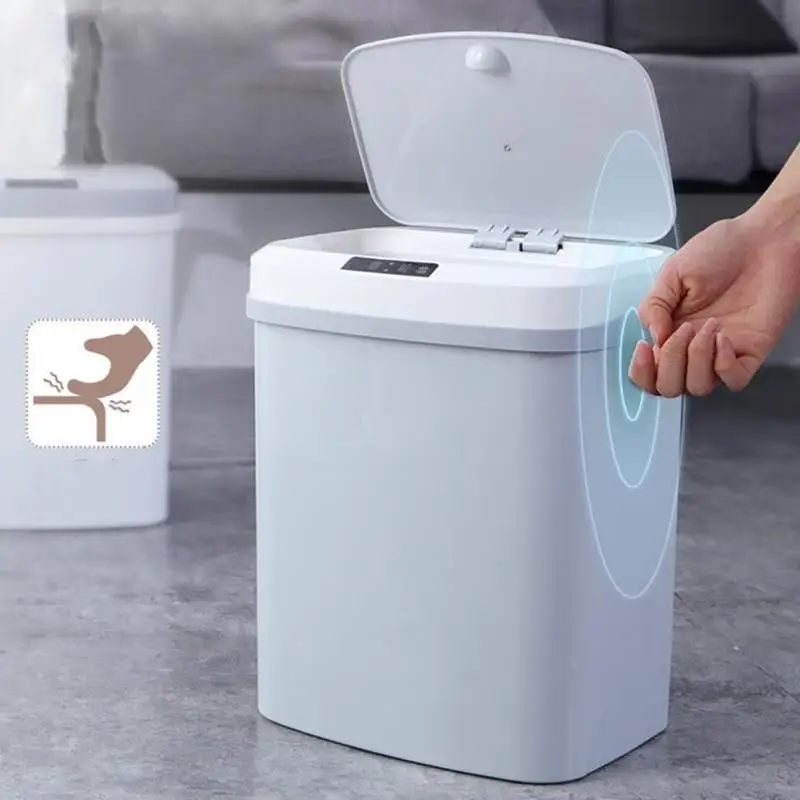 

15L Trash Can Home intelligent Waste Bins Automatic Induction Electric Trash Can Kick Barrel Motion Sensor Garbage Cin