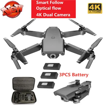 

4K WIFI FPV RC Drone With 4K Dual HD Wide-Angle Camera Optical flow positioning RC Quadcopter Foldable Selfie Drone Toy Lights