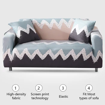 

Blue Plaid SplicSofa Cover Set Elastic Couch Cover Non-slip Sofa Cover for Living Room Armchair Cover Single/Two/Three/Four Seat