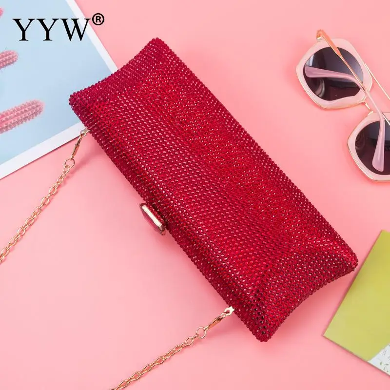 Вечерние клатчи со стразами для женщин Зеленая длинная роскошная сумка через плечо кошелек хрустальные банкетные клатчи pochette femme