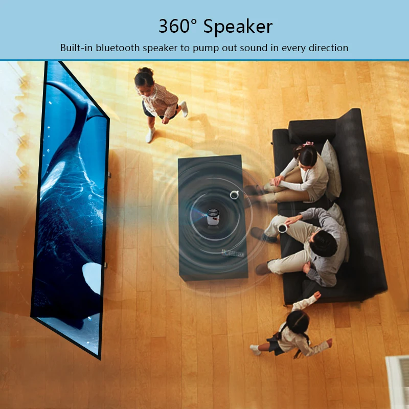 Карманный мини проектор Android OS 2019 портативный DLP 200 ANSI Lux с аккумулятором Bluetooth Wi