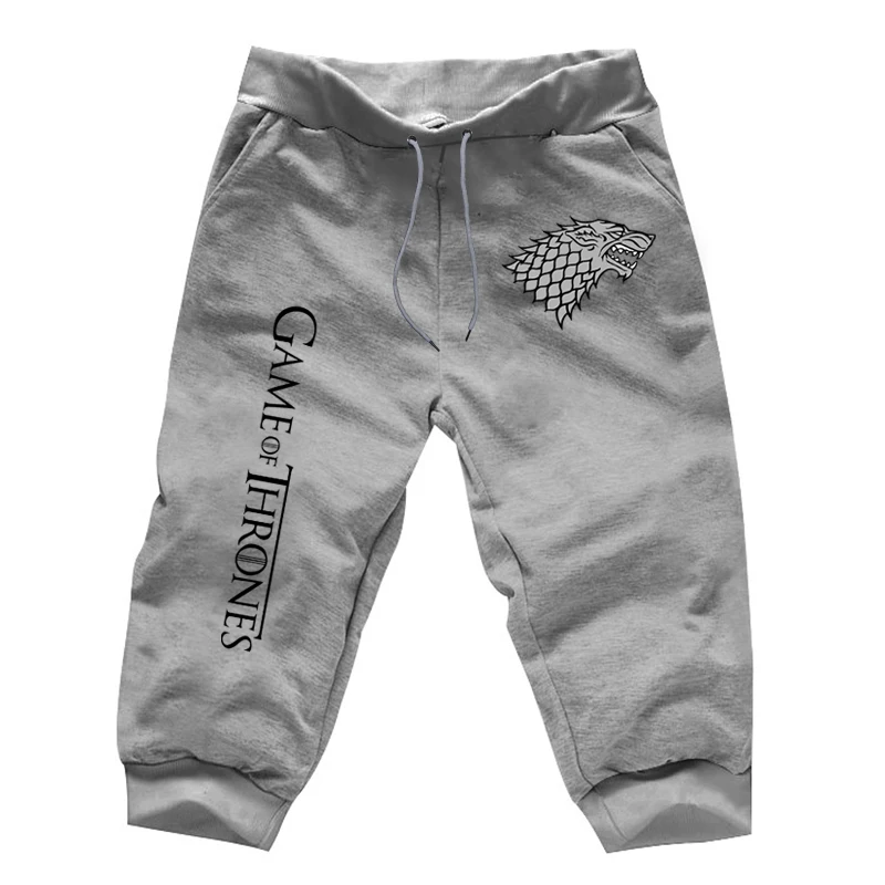 Cropped Trousers 4 Harajuku/спортивные брюки «Игра престолов»; летние спортивные брюки для фитнеса; спортивные брюки для мальчиков; 7 минут; мужские укороченные брюки - Цвет: Cropped Trousers 4