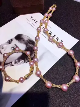 

D305 Fine Jewelry 10-13mm Natural Fresh Water Purple Edison Pearl Jewelry Sets Female's Jewelry Sets for Women FIne Jewelry Sets
