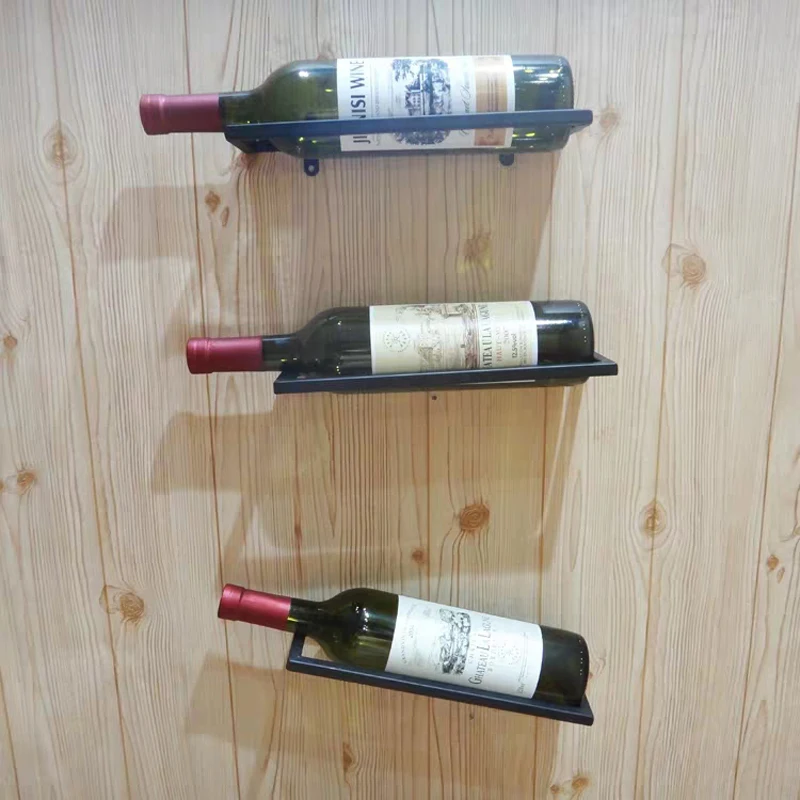 

Simple red wine shelf on the wall wine display shelf put red wine single wine shelf wall hanging bar wine cellar living room dec