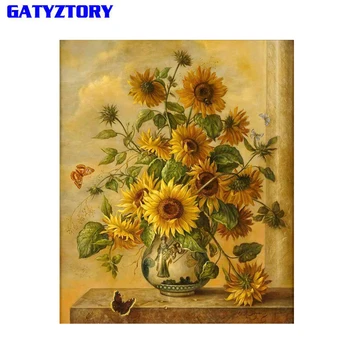 

GATYZTORY Chrysanthemum DIY Painting By Numbers Canvas Painting Home Wall Art Picture Coloring By Numbers For Home Decor 60x75cm