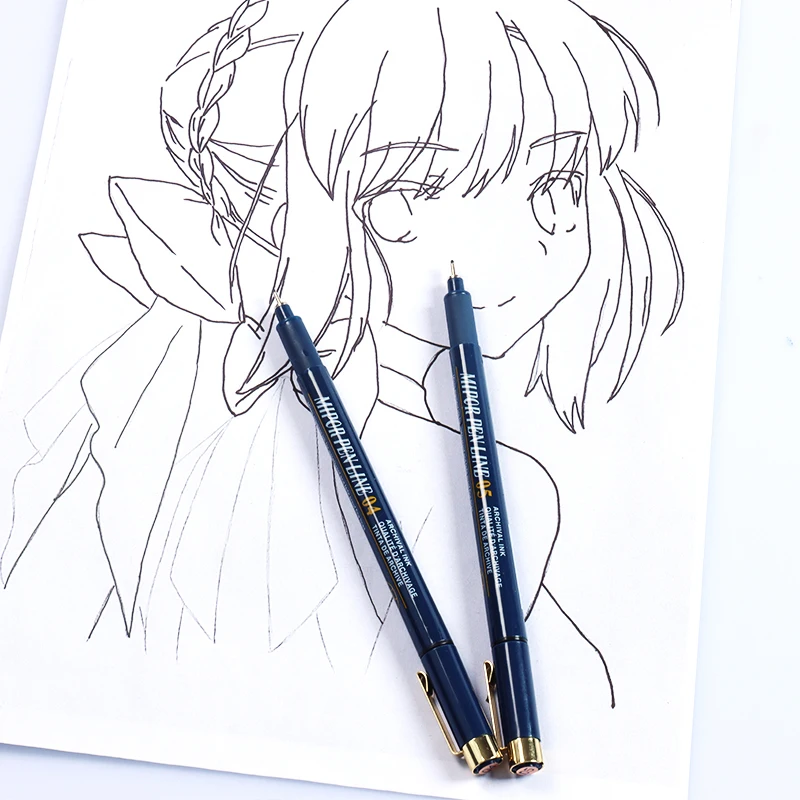 Pigment Liner Micron Ink Art Marker Pen Calligraphy Brush Pens Black Fineliner Sketching Manga Drawing Hand Lettering White Pen