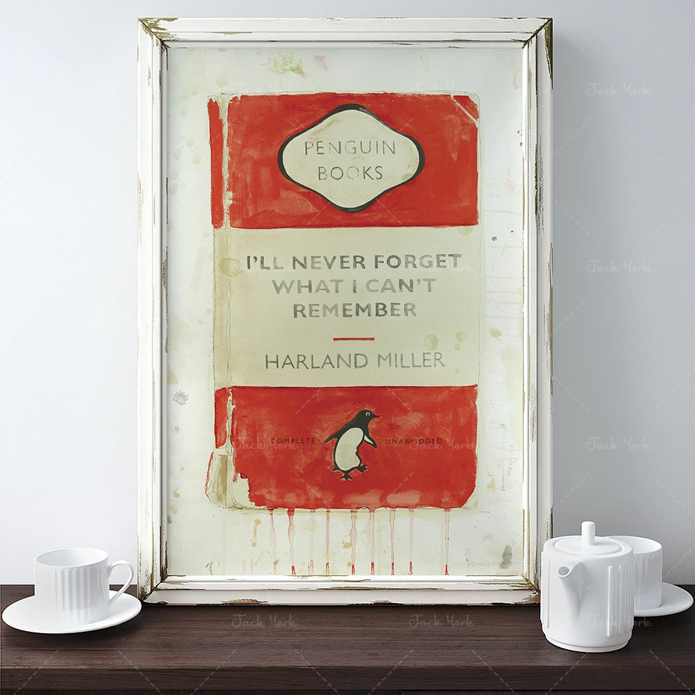 Harland miller eu nunca vou esquecer o que eu não consigo lembrar,  impressão de livros pinguim, alta qualidade impressão da parede arte -  AliExpress, image size:1000x1000