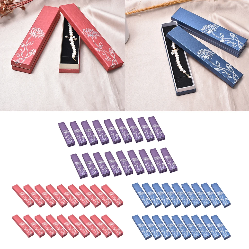 Paper Gift Jewellery Box Storage Bracelets Earrings Necklace W/ Velvet Pad