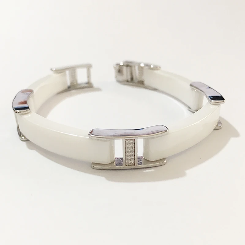 MAIKALE роскошный керамический браслет из нержавеющей стали циркониевый камень CZ