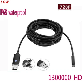 

7mm2m two-in-one endoscope universal high-definition camera waterproof industrial automotive electronic inspection эндоскоп