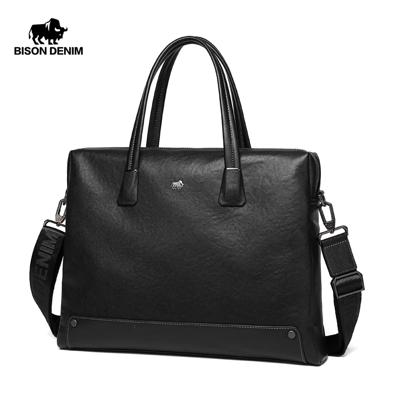 Портфель BISON DENIM N20010 мужской из натуральной воловьей кожи роскошная