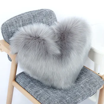

Soft Faux Wool Fur Heart Shape Throw Pillow Sofa Cushion Stuffed Doll Toy Cushion Home Decoration Cushions Wedding Lovers Gift