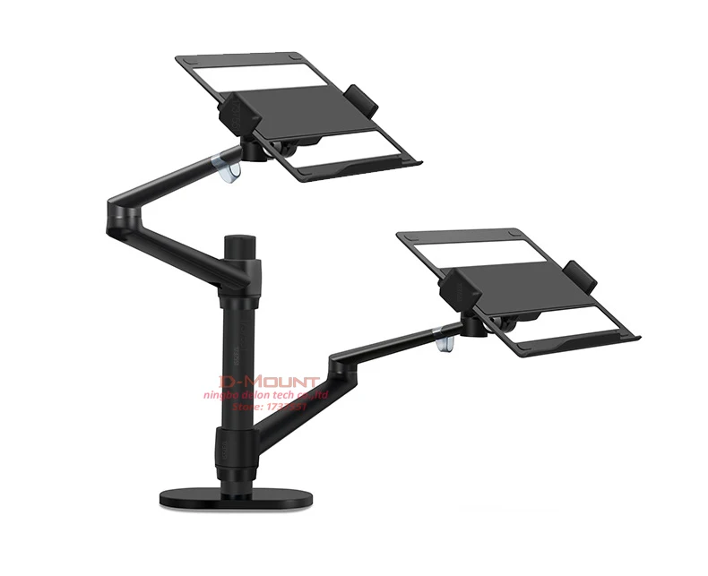 Ergonomia de Prata de Alumínio Suporte de Computador Portátil Duplo Desktop Notebook Montagem Braço Ol-13l 10 -17 - Image 3