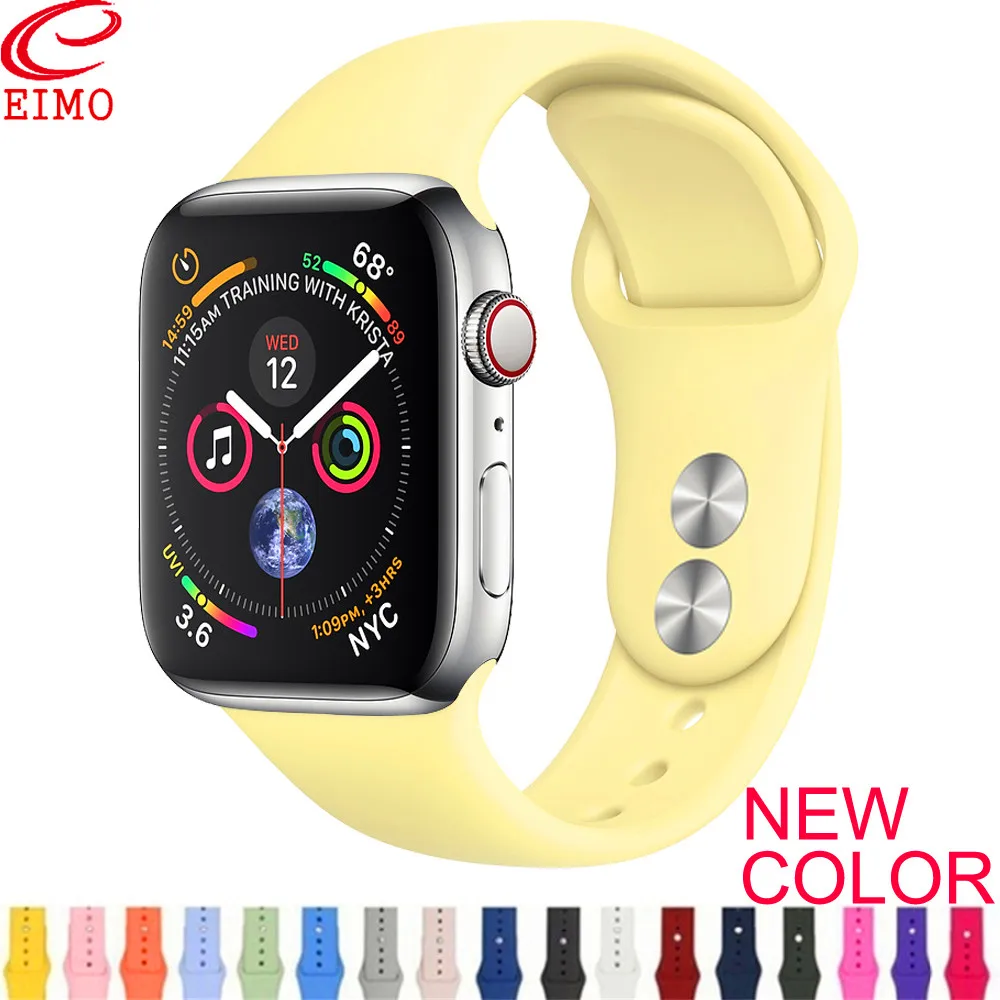 Новинка 2019 стильный ремешок для Apple Watch 38 мм 42 умные силиконовые зеленые часы