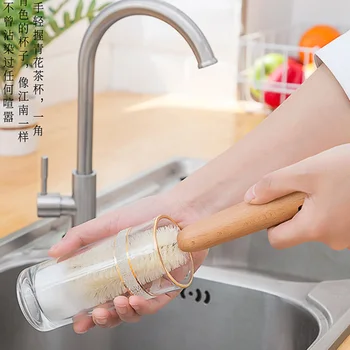 

Glass Cleaning Brush Long Handle L-shaped Cup Brush Wineglass Bottle Coffe Tea Glass Cup Cleaning Brush Kitchen Cleaning Tool