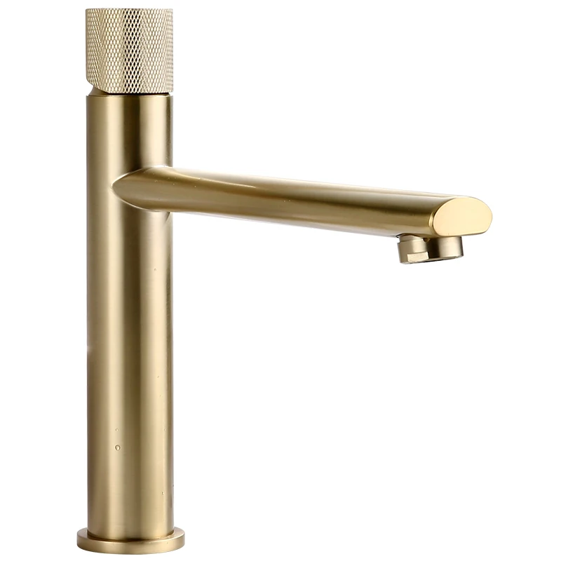 

Brushed Brass Faucet Golden Bathroom Basin Taps Single Hole Single Handle Tap Rotatable Hot Cold Faucets Torneiras De Banheiro