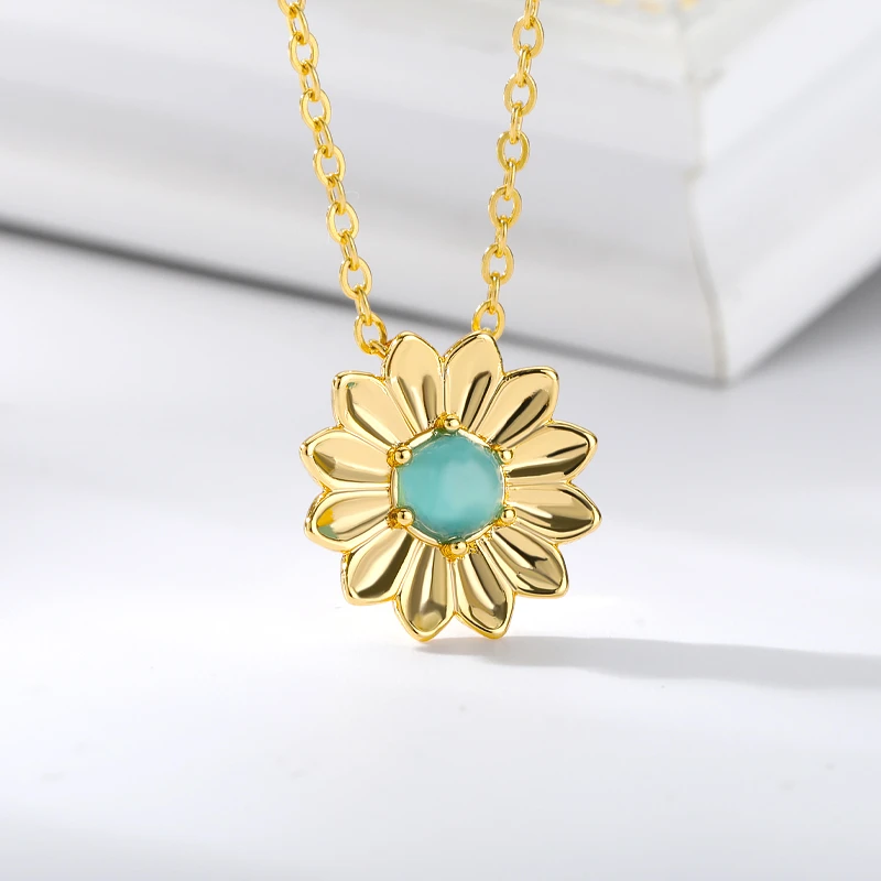 Moda girasol collar COLLAR COLGANTE de las mujeres regalo fiesta collares  Ketting accesorios oro Color plata collar de la joyería|Collares colgantes|  - AliExpress