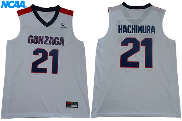 Новое поступление, высокое качество, NCAA Gonzaga Hachimura#21 футболка, спортивные майки, S-XXXL - Цвет: 1