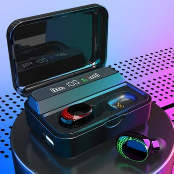 

S590 TWS Bluetooth 5.0 Wireless Earphone LED Digital Display 6D Stereo Bass Headphones Mini Wireless tws Earbuds with 2200mAh