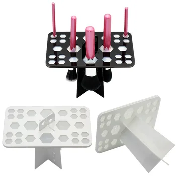 

26 Holes Acrylic Makeup Brushes Holder Stand Foldable Organizing Rack Cosmetic Brush Drying Holders
