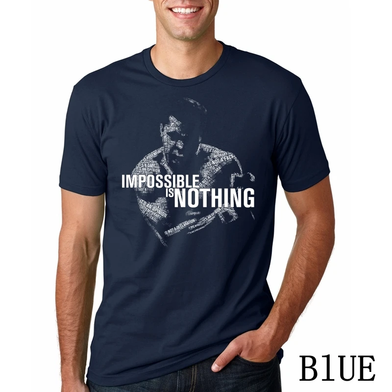 

Men Funy Tshirt Mohamed Ali Impossible Is Nothing Short Sleeve O-Neck Tops Tee Men T Shirt