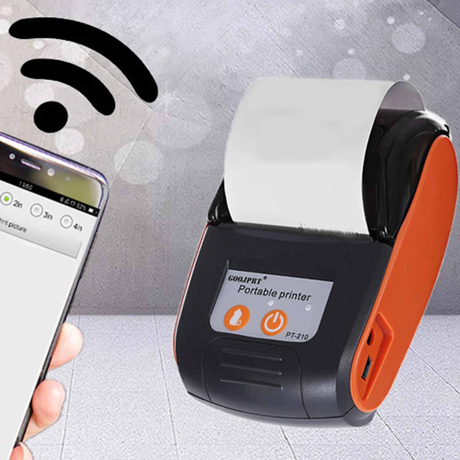 PT 210 58mm Bluetooth Printer Wireless Mini Portable Thermal Receipt Printer For Android