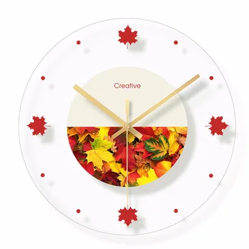 

Europe Wall Clock Creative Fresh Green Leaves European Style Living Room Wall Clock Mute Living Room Decoration 2020 W