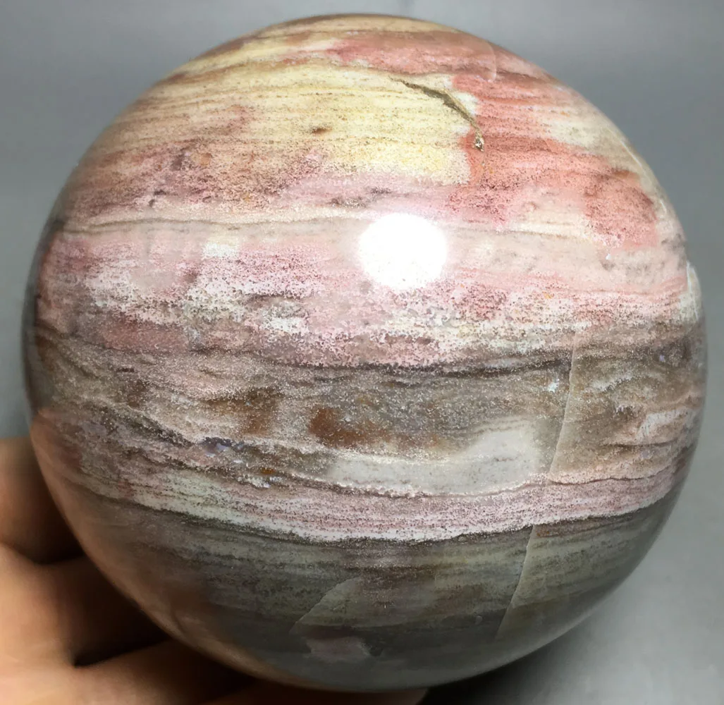 

846g High quality natural quartz crystal polishing ocean jasper ball gift