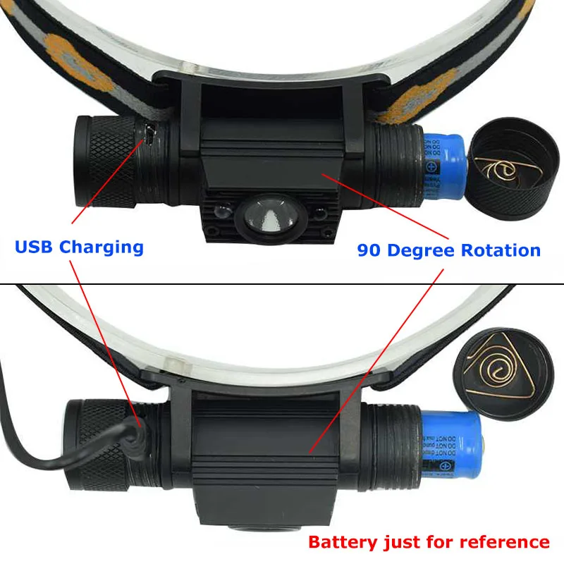 2000LM XM-L2 светодиодный ИК-датчик налобный фонарь Водонепроницаемый USB Перезаряжаемый индукционный фонарь вращается на 5 режимов