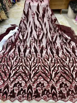 

Nigerian french net Lace David-16.9105 Embroidered Cord Lace Fabric with full beads for bridal dress