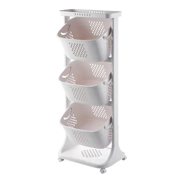 

Kitchen Vegetable Shelf Landing Multi-layer Fruit Basket Vegetable Basket Seasoning Toy Storage Rack Artifact Mobile With Wheels