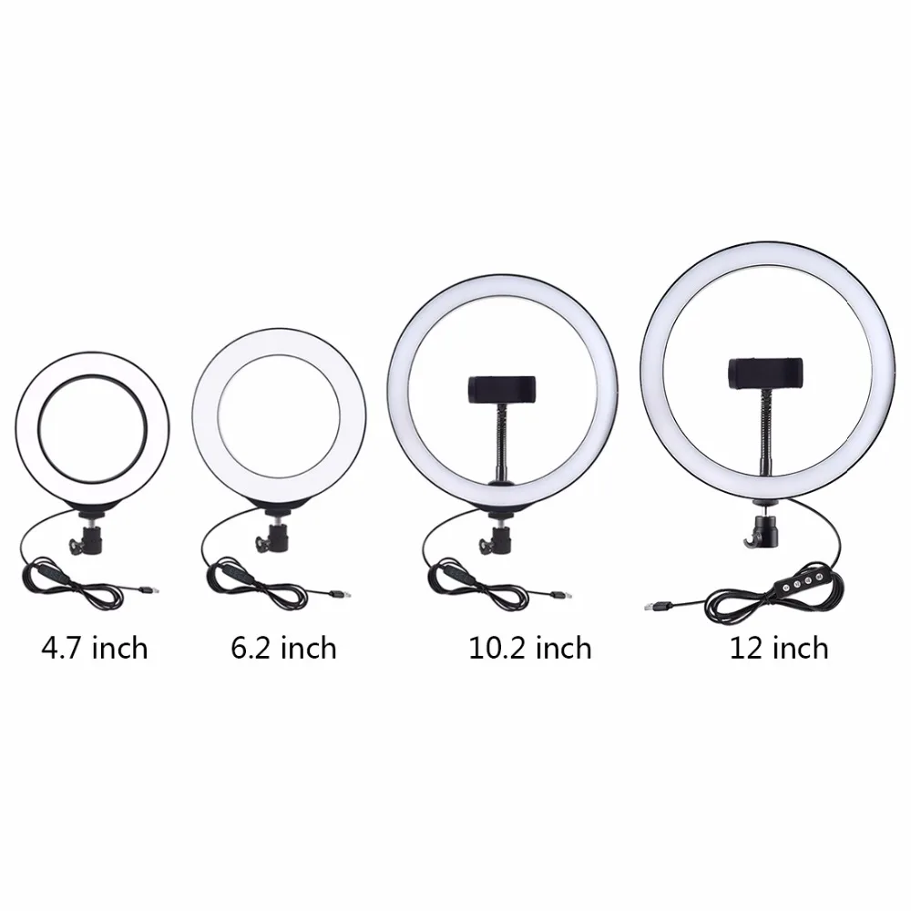 PULUZ 140cm Round Base Desktop Mount+ Live Broadcast Dual Phone Bracket+ 10.2 inch 26cm LED Ring Vlogging Video Light Kits